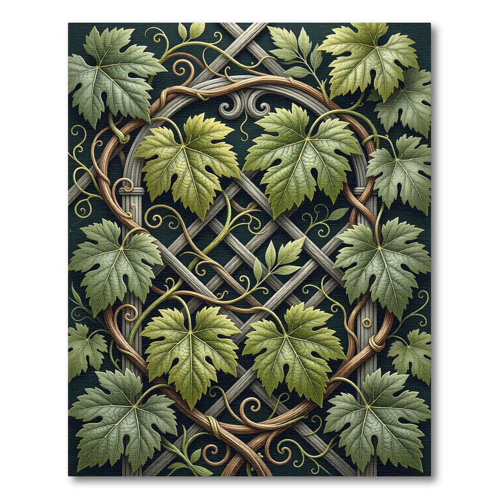 Green Climbing Vine Lattice Rug