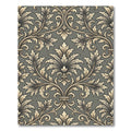 Elegant Gray Filigree Damask Scroll Rug