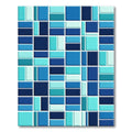 Modern Mosaic Block Azure Geometric Rug