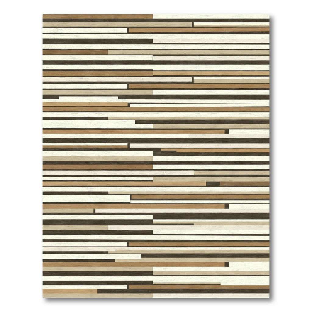 Earthy Tones Geometric Stripe Composition Rug