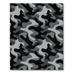 Modern Urban Monochrome Camouflage Abstract Rug