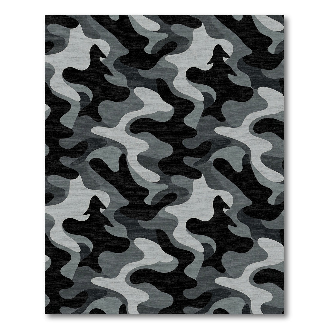 Modern Urban Monochrome Camouflage Abstract Rug