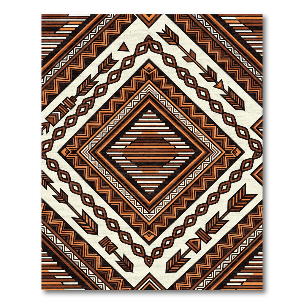 Earthy Geometric Arrow Diamond Rug