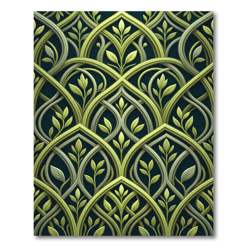 Sage Green Botanical Interlocking Vine Rug