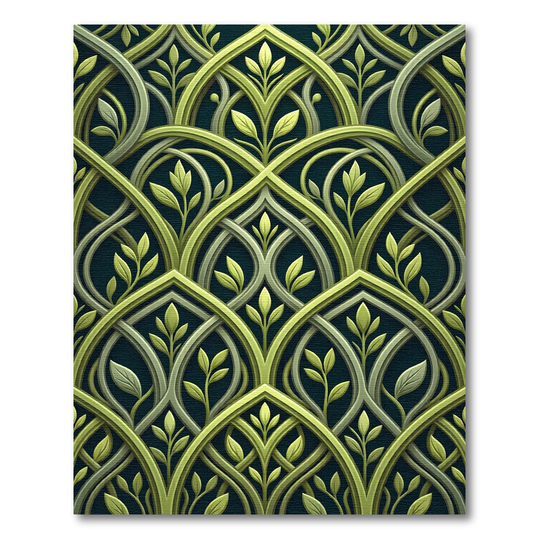 Sage Green Botanical Interlocking Vine Rug
