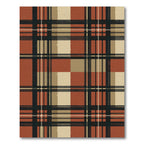 Classic Earthy Red Cream Plaid Rug