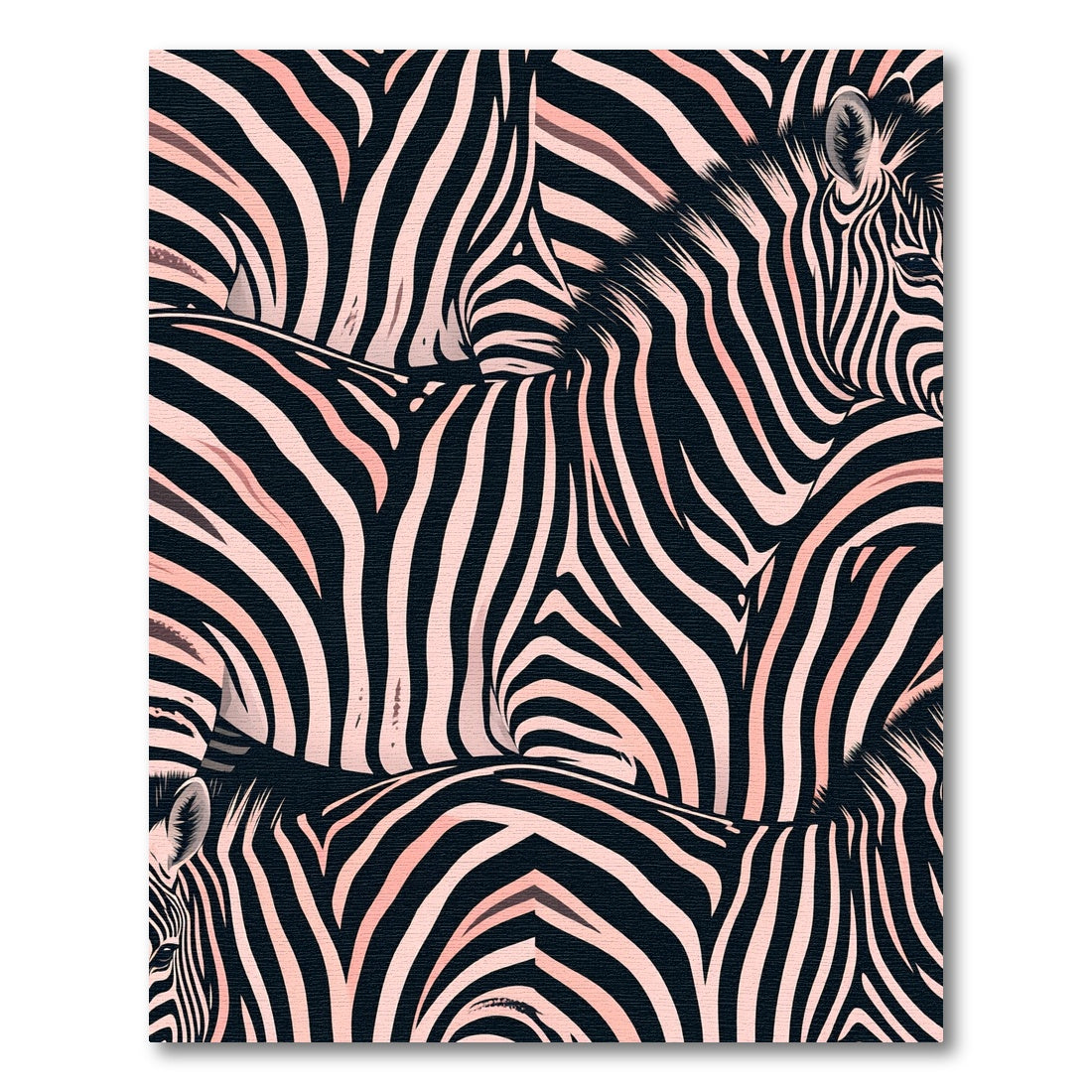 Blush Pink Abstract Zebra Animal Stripe Rug