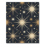 Gleaming Gold Starburst Night Sky Rug
