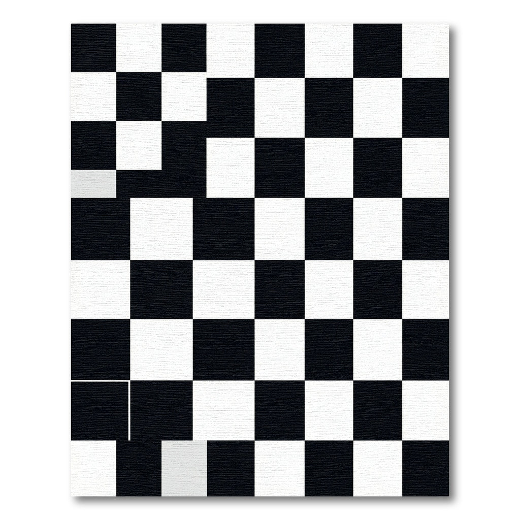 Black White Checkerboard Grid Rug