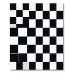 Black White Checkerboard Grid Rug