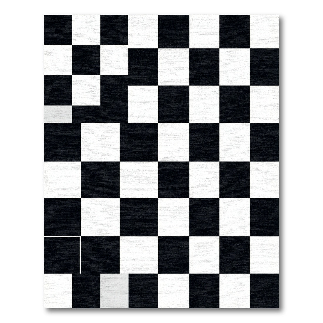 Black White Checkerboard Grid Rug