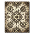 Celestial Sepia Floral Damask Area Rug