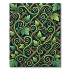 Lush Green Verdant Vine Trellis Rug