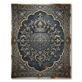 Ornate Royal Silver Floral Medallion Rug