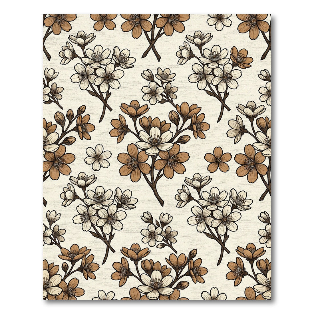 Rustic Flower Branch All-Over Rug
