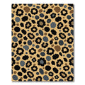 Brown Gold Animal Print Floral Rug