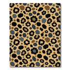 Brown Gold Animal Print Floral Rug