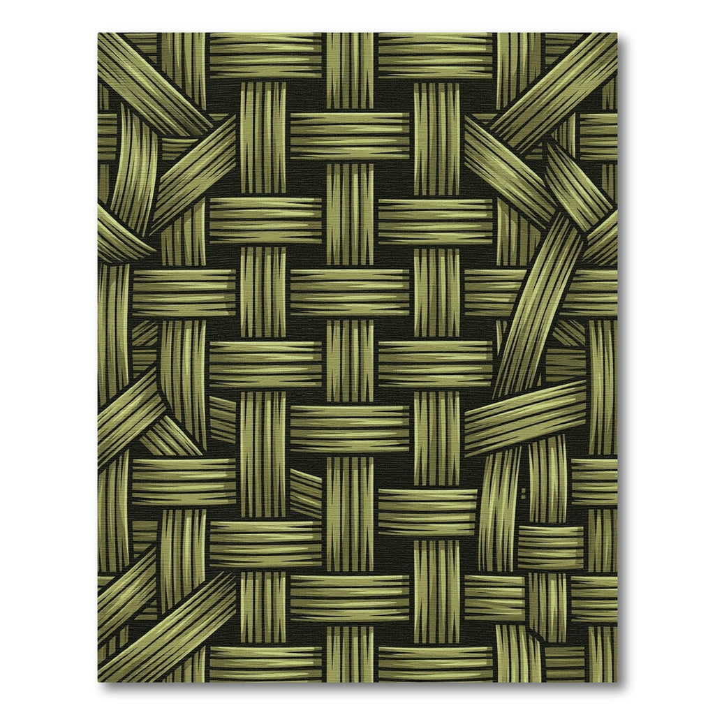 Olive Woven Textural Basket Weave Rug