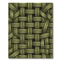 Olive Woven Textural Basket Weave Rug