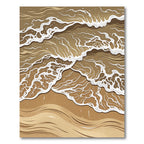 Earthy Golden Toned Ocean Waves Rug