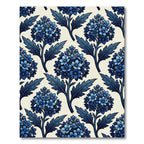 Indigo Botanical Azure Floral Bouquet Rug