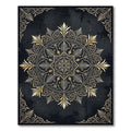 Ornate Golden Baroque Circular Medallion Rug