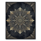 Ornate Golden Baroque Circular Medallion Rug