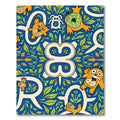 Whimsical creatures blue foliage repeat Rug
