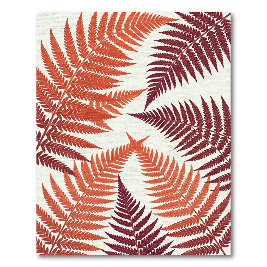 Crimson Fern Botanical Arrangement Rug