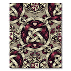 Majestic Crimson Heart Knot Court Rug