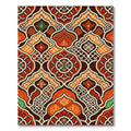 Ornate Crimson Orange Geometric Lattice Rug