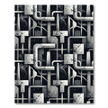 Monochromatic Industrial Pipe Geometric Art Rug
