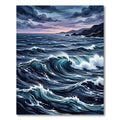 Deep Blue Crashing Ocean Wave Rug