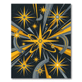 Midcentury Atomic Starburst Gold Celestial Area Rug