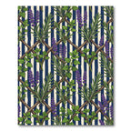 Lavender and Herb Trellis Navy Stripe Rug