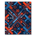 Geometric Red and Blue Abstract Arrows Rug