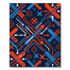 Geometric Red and Blue Abstract Arrows Rug