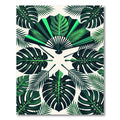 Lush Green Tropical Fan Leaf Rug