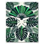 Lush Green Tropical Fan Leaf Rug