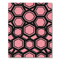 Sophisticated Pink and Black Geometric Hexagon Rug