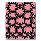 Sophisticated Pink and Black Geometric Hexagon Rug