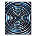Metallic Blue Concentric Rings Rug