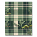 Forest Green Plaid Fern Branches Rug