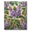 Purple Lilac Blossom Botanical Illustration Rug
