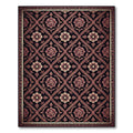 Dark Burgundy Floral Geometric Vine Rug