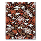 Red White Chrysanthemum Floral Clouds Rug