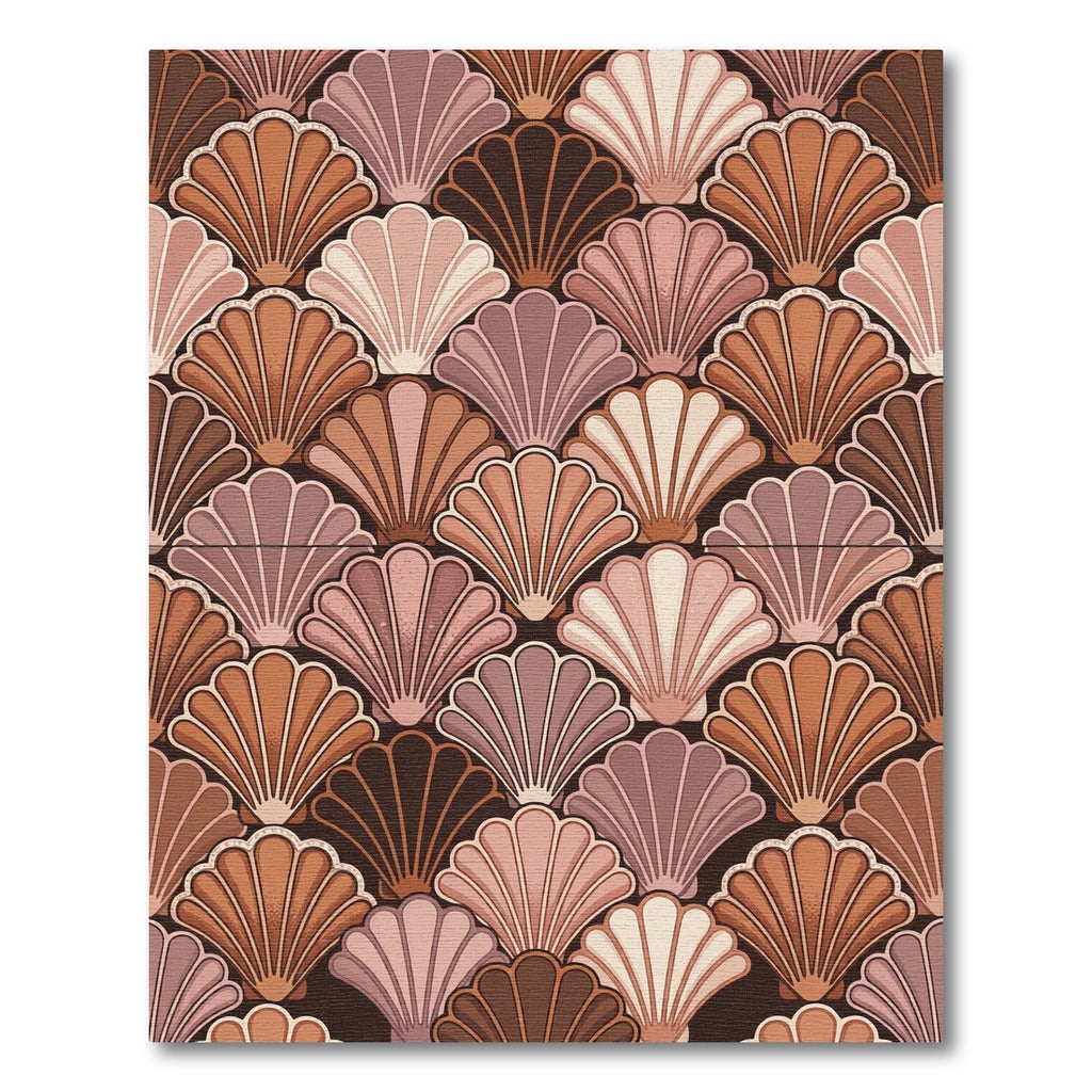 Terracotta Art Deco Scalloped Shell Rug