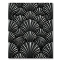 Sophisticated Art Deco Monochrome Shell Rug