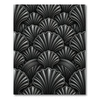 Sophisticated Art Deco Monochrome Shell Rug