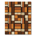 Mid-Century Earth Tone Block Grid Rug